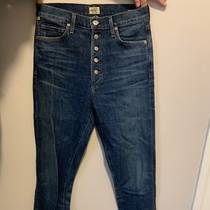 Citizens of Humanity, Olivia High Rise Slim Ankle with Exposed Buttons